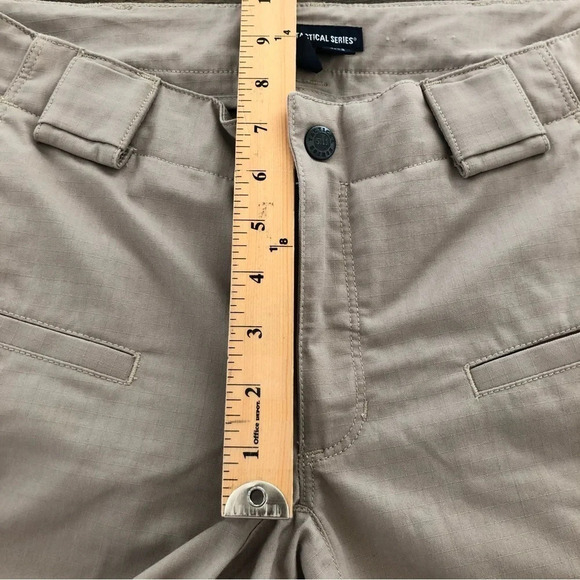 5.11 Tactical Series Womens US 10 Long Cargo Pants Beige Work Ripstop EMT Police - Picture 5 of 7